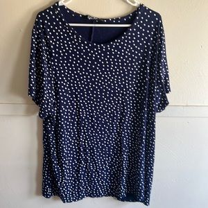 Long tall Sally size 18–20 blue blouse with polkadots